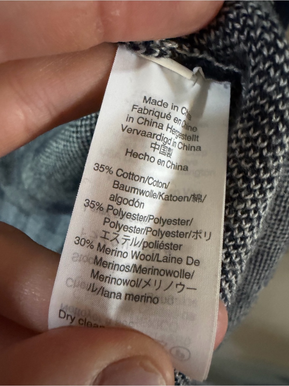 J. Crew | Sophie Gingham Navy Blue & White Merino Wool Blend Open Front Cardigan - Picture 8 of 10